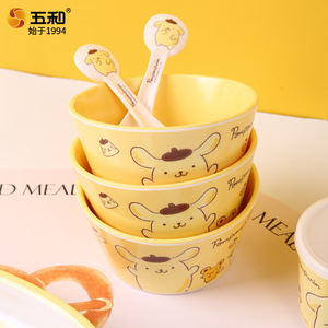 Pompompurin Kids Bowl Melamine Bpa Free Food Grade Round Cartoon Design For Children Mealtime - Product Image 2