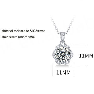 Collier en argent 925 de qualité supérieure avec un magnifique diamant en moissanite, pendentifs et breloques personnalisés de luxe, bijoux naturels - Product Image 5