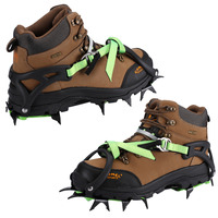 Crampons d'escalade professionnels BRS en acier au manganèse, crampons de montagne antidérapants à 14 dents pour la marche sur neige en extérieur, équipement de montagne