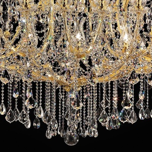 Lámpara de Araña de Cristal K9 de Lujo con Brazos de Cristal, Estilo María <span class=keywords><strong>Teresa</strong></span>, Lámpara Colgante Dorada para Hotel, Lámpara de Araña Moderna para Sala de Estar - Product Image 2