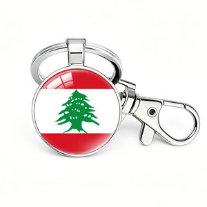 Porte-clés en cristal avec drapeau de la Jordanie, avec fermoir mousqueton, porte-clés drapeau mondial, pendentif pour clés de voiture, décoration de sac à dos, souvenir, cadeau personnalisé - Product Image 3