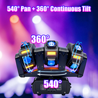 Projecteur LED mobile 120W à 3 têtes RGBW 4-en-1 IP20 DMX512 avec contrôle sonore, faisceau, stroboscope, wash rotatif pour discothèque, DJ, soirée, KTV, bar, éclairage de scène