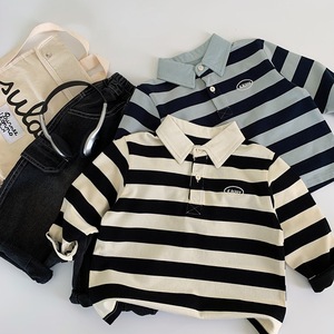 2025 Polo autunnale Casual da ragazzo nuova t-Shirt alla moda a maniche lunghe con collo rovesciato sottile felpa primaverile per bambini - Product Image 3