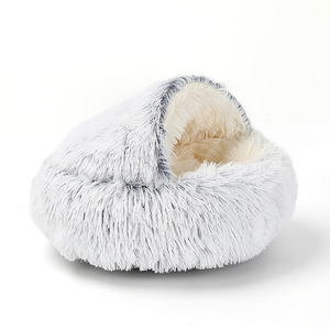 Semi Enclosed Cat <b>Bed</b> Warm Plush Pet <b>Nest</b> For Cats And Dogs 40x40cm 50x50cm Cozy Sleeping - Product Image 3