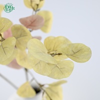 Branche artificielle réaliste de 90 cm en eucalyptus orange et marron, idéale pour la décoration de mariages et d'intérieurs, fausses branches d'automne en vrac
