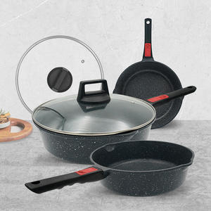 Vente en gros d'ustensiles de cuisine en aluminium de qualité supérieure Sauteuses à induction Ensemble de poêles à frire antiadhésives en granit avec <span class=keywords><strong>poignée</strong></span> <span class=keywords><strong>amovible</strong></span> - Product Image 2