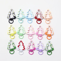 Mousquetons à ressort en forme de sapin de Noël, fermoirs porte-clés colorés, boucles de connexion pour sacs, sacs à main, accessoires DIY, porte-clés