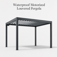 Pergola motorisée en aluminium imperméable avec toit bioclimatique pour patio et jardin