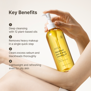 Aceite Limpiador para Eliminar Puntos Negros AVCA 300ml, Desmaquillante Suave con PHA y Aceite de Semilla de Camelia Japónica, Exfoliante Ligero - Product Image 3