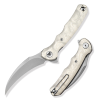 Couteau pliant multifonctionnel TRIVISA Lacerta EDC, lame 14C28N, manche en aluminium avec clip, outil de pêche, de chasse et de camping