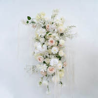 Boule de fleurs artificielle de 40-80 cm en gypsophile et roses, fausse sphère florale pour décoration de centre de table, allée de mariage et scène