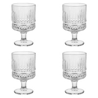 Verres à gobelet vintage romantiques de 4, charmantes tasses en verre décoratives florales en relief vintage ensemble verres à vin de 8 oz