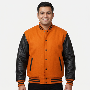 Custom Fashion Streetwear Varsity College <b>Baseball</b> <b>Jacket</b> <b>Men's</b> Stand Collar Breathable Winter Adult Youth Design - Product Image 1
