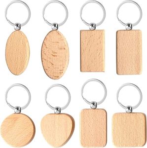 Blank Wooden Chain Wood Keychain <b>Key</b> Ring <b>Tags</b> Personalized EDC or Best Gift Craft DIY Gift Crafts Laser Engraving Wood <b>Key</b> - Product Image 1