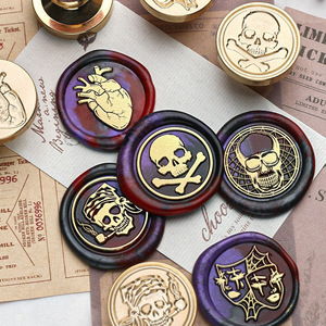 Sceaux à cire thermique gaufrée série Or 2,5 cm circulaires pour logo personnalisé, invitations, lettres et enveloppes – Fabricant - Product Image 1