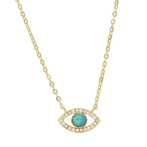 Collana con Ciondolo Occhio Turco di Alta Qualità, Charm con Zirconi e <span class=keywords><strong>Opale</strong></span> Blu, Vendita all'Ingrosso - Product Image 5