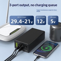 Batterie lithium-ion 24V, pack de batteries 12V 5V, power bank 44800mAh haute capacité, lumière LED, haut-parleur, station d'alimentation portable pour l'extérieur