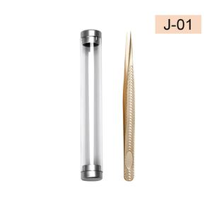 Pinky leem Vente chaude Pinces à épiler en acier inoxydable à pointe en fibre pour extensions de cils noires mates populaires - Product Image 6