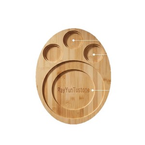 Wooden Serving <b>Tray</b> Round Multi Compartment Natural Wood Durable Eco Friendly Hotel Coffee Tea <b>Snack</b> Fruit Candy <b>Tray</b> - Product Image 4