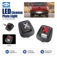 Lampu Plat Nomor Belakang LED Model X Chrome Perak untuk Dodge Dakota 1997-2011 untuk Mitsubishi Raider Pickup Dorman 68141 2 Buah Set