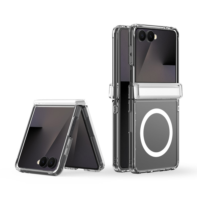 Minimalist Style Frosted Feel PU+TPU Shockproof Transparent Cover Phone Case for Samsung Z Flip 8