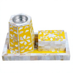 Premium Artistic Pearl Glow Bakhoor Burner Set Natural Mother Pearl Inlay Luxury Arabic Eco-Friendly Religious <b>Home</b> Ramadan - Product Image 1
