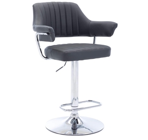 Taburete <span class=keywords><strong>de</strong></span> Bar Giratorio Moderno <span class=keywords><strong>de</strong></span> Piel Sintética PU, Ajustable, <span class=keywords><strong>para</strong></span> Desayuno, <span class=keywords><strong>Cocina</strong></span>, Bar, Hogar, Hotel, con Estructura Metálica, <span class=keywords><strong>para</strong></span> Comedor - Product Image 2
