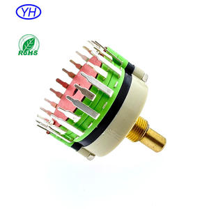 Muestras Gratis, Interruptor Rotatorio Personalizado ODM con Eje Metálico, Montaje Vertical en PCB, 32 mm, 2 Polos, 2~12 Posiciones, Pines de Montaje en PCB de 12 Posiciones - Product Image 2