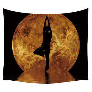 พรมแขวนผนังรูปพระพุทธเจ้าสำหรับห้องนั่งเล่นการตกแต่งฉากหลังของตกแต่งแบบอินเดียสำหรับผู้ชายโยคะพรมจักระดวงจันทร์ทางจิตวิญญาณ - Product Image 2