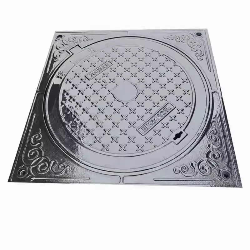 En124 D400 B125 C250 A15 vòng và vuông dễ uốn sắt manhole Bìa GGG500-7 gang Bìa