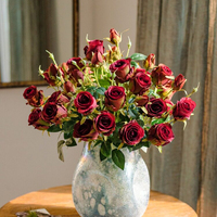 Centre de table en roses artificielles réalistes, décoration florale de qualité commerciale durable pour hall d'hôtel, arrangement floral en gros