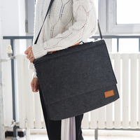 Sac porte-documents en feutre recyclé écologique couleur charbon, vente en gros, logo personnalisé, directement de l'usine, sacoche pour ordinateur portable