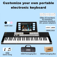 Clavier électronique MK810 à 61 touches en plastique, style piano, pour débutants, avec lecteur USB, lecture MP3, écran LCD, 128