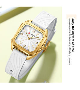 Reloj de enfermera para mujer CURREN, caja de acero inoxidable de cuarzo, banda de silicona resistente al agua, pantalla de 24 horas, esfera fácil de leer para enfermeras - Product Image 4