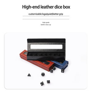 Organizadores de dados de juego de rol Caja de almacenamiento portátil Caja de almacenamiento de dados rectangulares con tapa Contenedor de dados de cuero PU - Product Image 3