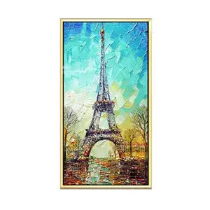 사용자 정의 크기 유명한 에펠 탑 파리 거리 장면 매달려 벽 예술 캔버스 유화 정물 그림과 벽 예술