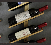 Porte-bouteille de vin mural, présentoir d'exposition, porte-bouteille de vin doré créatif