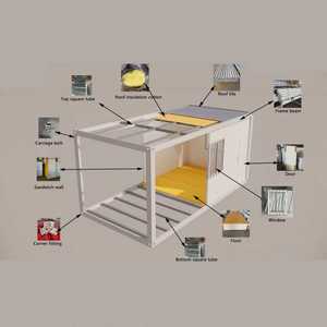 Contenedor de Montaje Rápido con Panel Sándwich de Acero Galvanizado de Gran Tamaño, <span class=keywords><strong>Vista</strong></span> Panorámica, Características Impermeables/Antiviento para Observación - Product Image 5