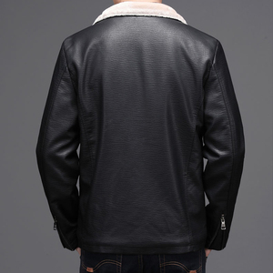 Nouvelle veste en cuir pour homme, élégante et confortable, coupe slim, col classique, idéale pour le printemps et l'automne, tendance et chaude. - Product Image 5