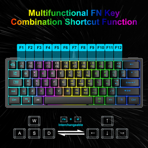 Có Dây Chơi Game Bàn Phím RGB Chiếu Sáng Mini Bàn Phím 60% E-Thể Thao Chơi Game Máy Tính Để Bàn Máy Tính Văn Phòng Có Dây Bàn Phím Máy Tính - Product Image 4