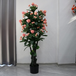 Fabricant en gros Simulation d'arbre 1.5m grande pomme Orange pêche <span class=keywords><strong>mousse</strong></span> intérieure arbre à fruits décoration plantes vertes - Product Image 6