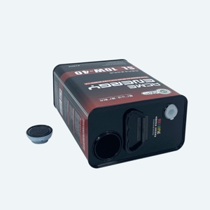 Bidon carré vide en fer blanc de 4 L, impression offset, emballage d'huile moteur automobile, surface laquée, option logo personnalisé JUWEI - Product Image 5