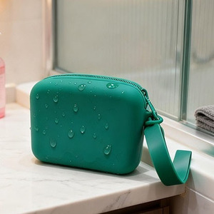 Sac de rangement rectangulaire en silicone pour cosmétiques, vente en gros, personnalisable avec logo, pour commandes sur mesure et fournitures pour le commerce de détail - Product Image 1