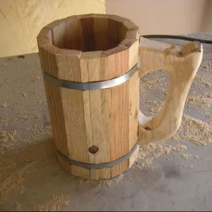 Mug en bois contemporain de qualité supérieure Rani Industries avec poignée, produit écologique en vrac pour le thé, le café, le vin, la bière - Product Image 1