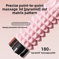 Rouleau de massage EVA PP à picots avec support mural à ventouse, masseur musculaire 3D à points pyramidaux pour le dos et les jambes, idéal pour le yoga et la relaxation