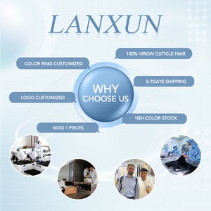 Lanxun, Fournisseur de premier plan, Extensions de <span class=keywords><strong>cheveux</strong></span> humains russes double tirage, couleur Balayage, ondulation naturelle, trames Genius invisibles, <span class=keywords><strong>cheveux</strong></span> <span class=keywords><strong>bouclés</strong></span> - Product Image 6