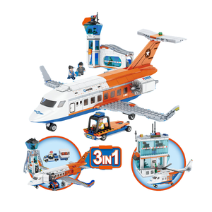 PANDAS 663 pièces ensemble de blocs de construction éducatifs cadeau d'anniversaire pour les 5-7 ans modèle en plastique jouet de <span class=keywords><strong>camion</strong></span> de pompiers et de caserne de pompiers - Product Image 1