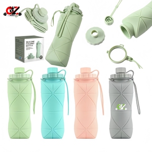 CZFIT Gobelet pliable en silicone de style américain avec logo personnalisé, sans BPA, bouteille d'eau de sport pour enfants, école, festivals - Product Image 1