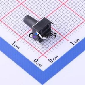 TC-6610-9-160G Tactile Switch Through hole Component THT-4P,6x6mm Switch Single Pole Single Throw Round Button 1.6N Through Hole - Product Image 2