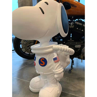 Vente chaude dessin animé Snoopy statue en fibre de verre pop art sculpture poupée centre commercial boutique style décoration de la maison ornements à vendre